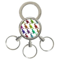 Multicolor Dinosaur Background 3-ring Key Chains by Amaryn4rt