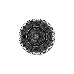 Black Lace Kaleidoscope On White Golf Ball Marker (10 pack)