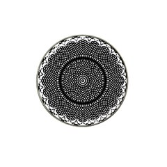 Black Lace Kaleidoscope On White Hat Clip Ball Marker