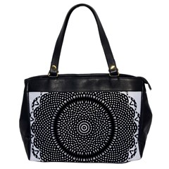 Black Lace Kaleidoscope On White Office Handbags