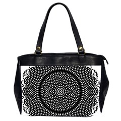 Black Lace Kaleidoscope On White Office Handbags (2 Sides) 