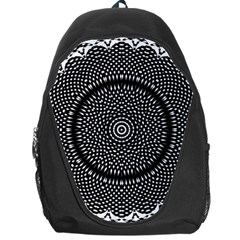 Black Lace Kaleidoscope On White Backpack Bag