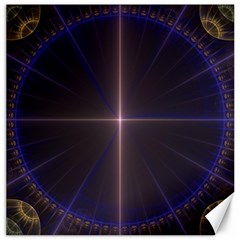 Color Fractal Symmetric Blue Circle Canvas 20  X 20   by Amaryn4rt