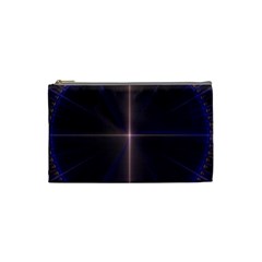 Color Fractal Symmetric Blue Circle Cosmetic Bag (small)  by Amaryn4rt