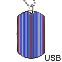 Colorful Stripes Background Dog Tag Usb Flash (two Sides) by Amaryn4rt