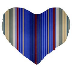 Colorful Stripes Background Large 19  Premium Flano Heart Shape Cushions by Amaryn4rt