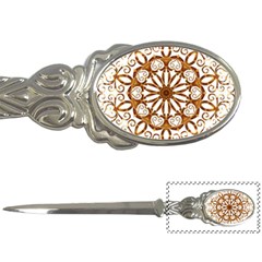 Golden Filigree Flake On White Letter Openers by Amaryn4rt