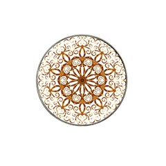 Golden Filigree Flake On White Hat Clip Ball Marker