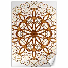 Golden Filigree Flake On White Canvas 12  X 18   by Amaryn4rt