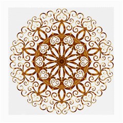 Golden Filigree Flake On White Medium Glasses Cloth by Amaryn4rt