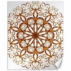 Golden Filigree Flake On White Canvas 11  X 14   by Amaryn4rt