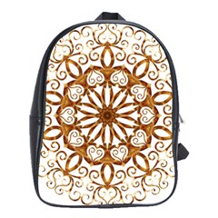 Golden Filigree Flake On White School Bags(large)  by Amaryn4rt