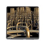 Fractal Image Of Copper Pipes Memory Card Reader (Square) Front