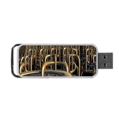 Fractal Image Of Copper Pipes Portable Usb Flash (one Side) by Amaryn4rt