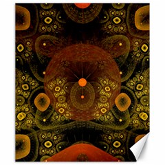 Fractal Yellow Design On Black Canvas 20  X 24   by Amaryn4rt