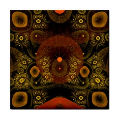 Fractal Yellow Design On Black Face Towel by Amaryn4rt