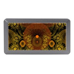 Fractal Yellow Design On Black Memory Card Reader (mini) by Amaryn4rt