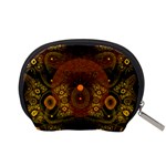 Fractal Yellow Design On Black Accessory Pouches (Small)  Back