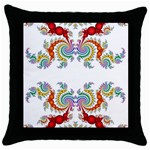 Fractal Kaleidoscope Of A Dragon Head Throw Pillow Case (Black) Front