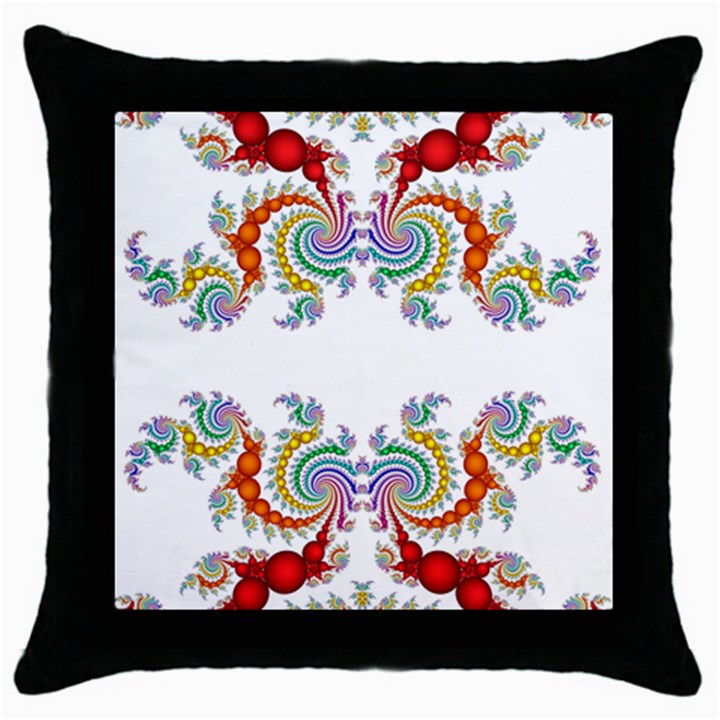 Fractal Kaleidoscope Of A Dragon Head Throw Pillow Case (Black)