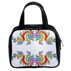 Fractal Kaleidoscope Of A Dragon Head Classic Handbags (2 Sides) by Amaryn4rt