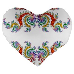 Fractal Kaleidoscope Of A Dragon Head Large 19  Premium Heart Shape Cushions by Amaryn4rt