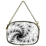 Fractal Black Spiral On White Chain Purses (One Side)  Front