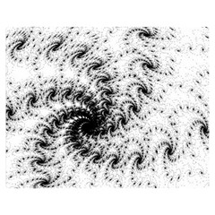 Fractal Black Spiral On White Double Sided Flano Blanket (medium)  by Amaryn4rt