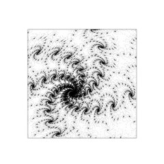 Fractal Black Spiral On White Satin Bandana Scarf by Amaryn4rt