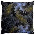 Fractal Wallpaper With Blue Flowers Large Cushion Case (Two Sides) Front