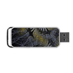 Fractal Wallpaper With Blue Flowers Portable Usb Flash (two Sides) by Amaryn4rt