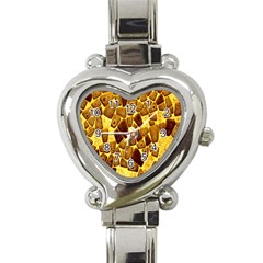 Yellow Cast Background Heart Italian Charm Watch by Amaryn4rt