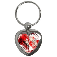 Red Fractal Art Key Chains (heart)  by Amaryn4rt