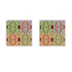Multicolor Fractal Background Cufflinks (square) by Amaryn4rt