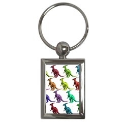 Multicolor Dinosaur Background Key Chains (rectangle)  by Amaryn4rt