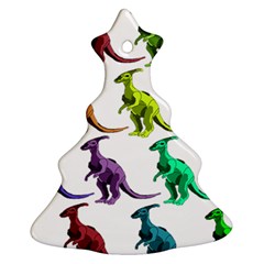 Multicolor Dinosaur Background Christmas Tree Ornament (two Sides) by Amaryn4rt