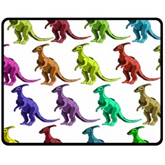 Multicolor Dinosaur Background Double Sided Fleece Blanket (medium)  by Amaryn4rt