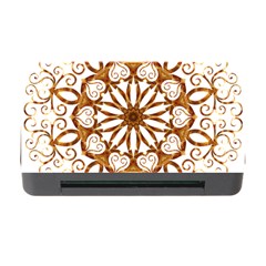 Golden Filigree Flake On White Memory Card Reader With Cf by Amaryn4rt