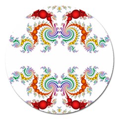 Fractal Kaleidoscope Of A Dragon Head Magnet 5  (round) by Amaryn4rt