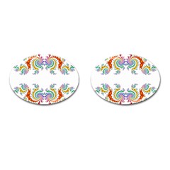 Fractal Kaleidoscope Of A Dragon Head Cufflinks (oval)