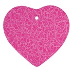 Pink pattern Heart Ornament (Two Sides) Back