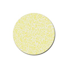 Yellow Pattern Rubber Coaster (round)  by Valentinaart