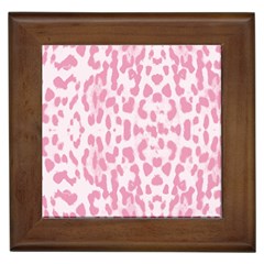 Leopard Pink Pattern Framed Tiles by Valentinaart