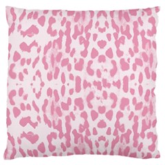 Leopard Pink Pattern Large Flano Cushion Case (one Side) by Valentinaart