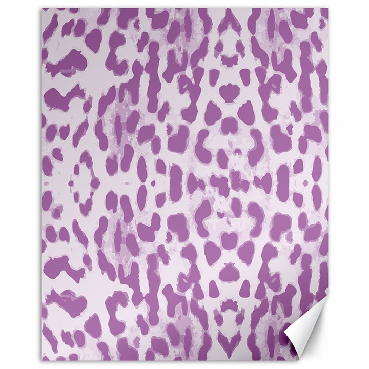 Purple leopard pattern Canvas 11  x 14  