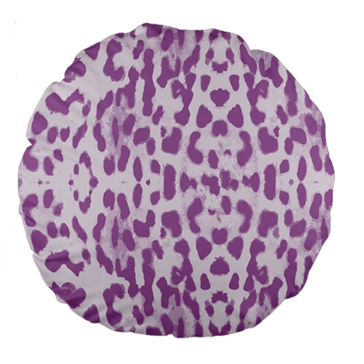 Purple leopard pattern Large 18  Premium Round Cushions