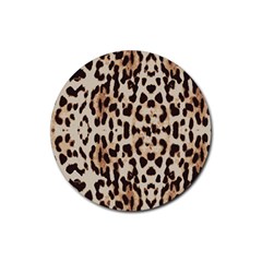 Leopard pattern Rubber Coaster (Round) 