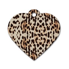 Leopard pattern Dog Tag Heart (One Side)