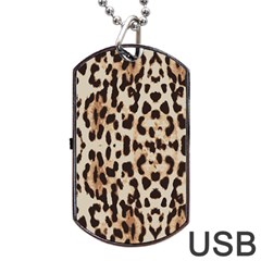 Leopard pattern Dog Tag USB Flash (One Side)