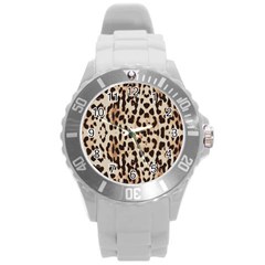 Leopard pattern Round Plastic Sport Watch (L)